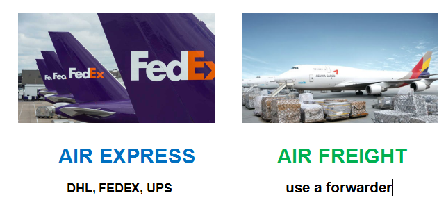 AIR EXPRESS VS AIR FREIGHT