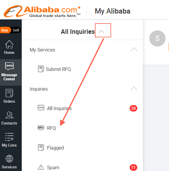 how to close rfq in alibaba